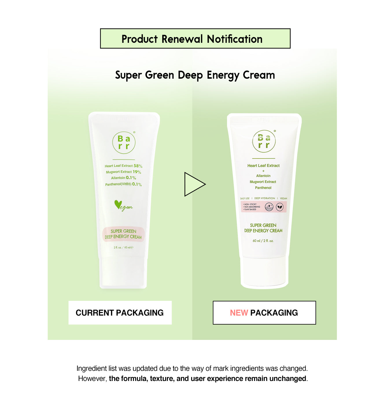 Renewal] Super Green Deep Energy Cream 60ml – Barr Official Store